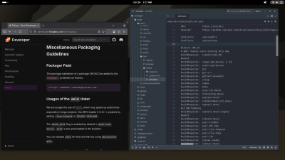 Screenshot of Ultramarine GNOME in dark mode